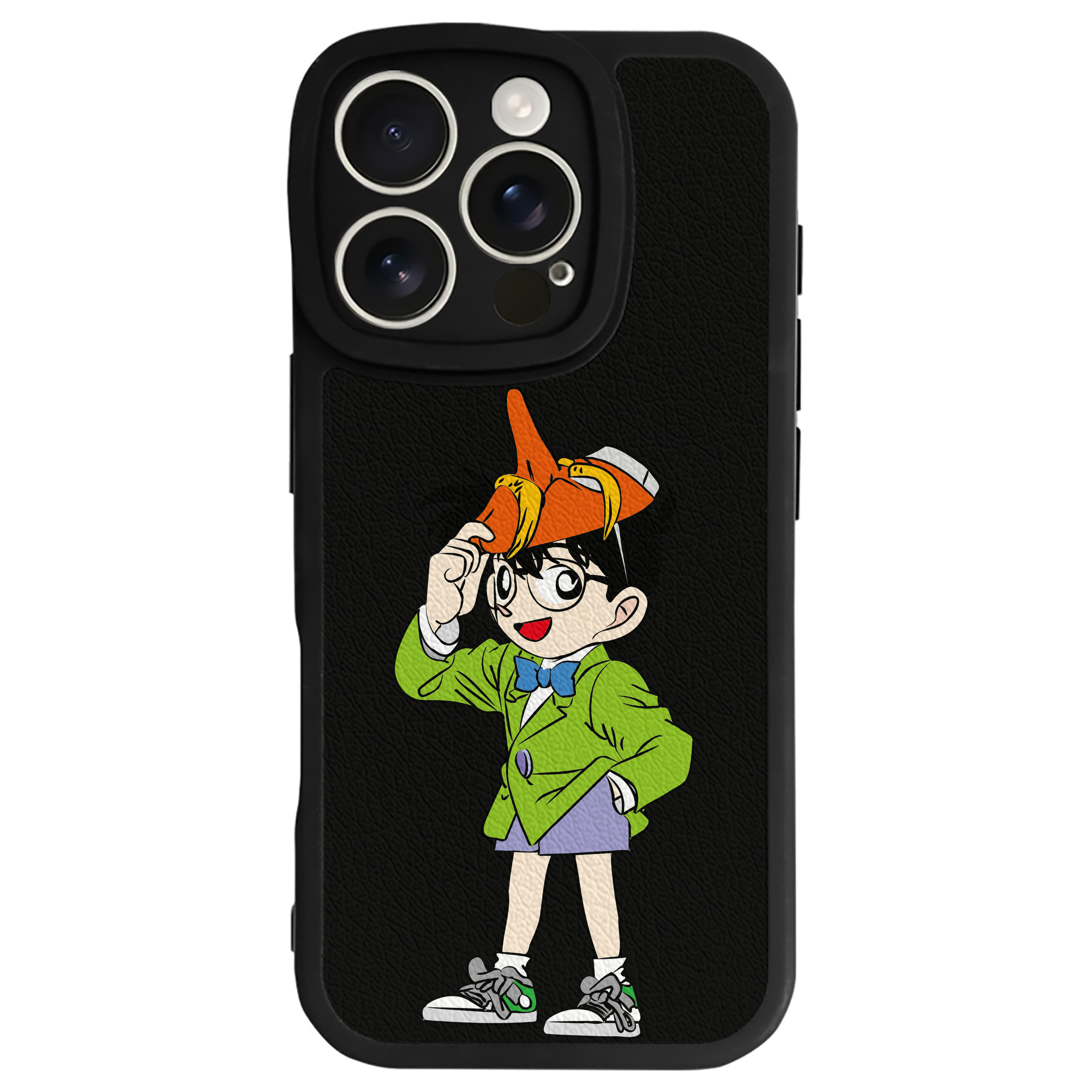 （画像用） 名探偵コナン 江戸川 コナン Detective Conan Conan Edogawa 【iPhone 16シリーズ対応】シリコンスマホケース（レザー調） 材質：シリコン